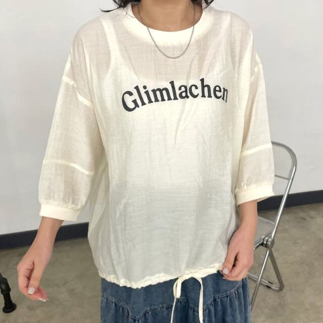 シアー袖切替ロゴプルオーバー