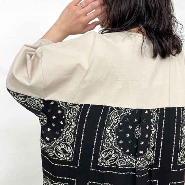 バンダナ柄切替プルオーバー