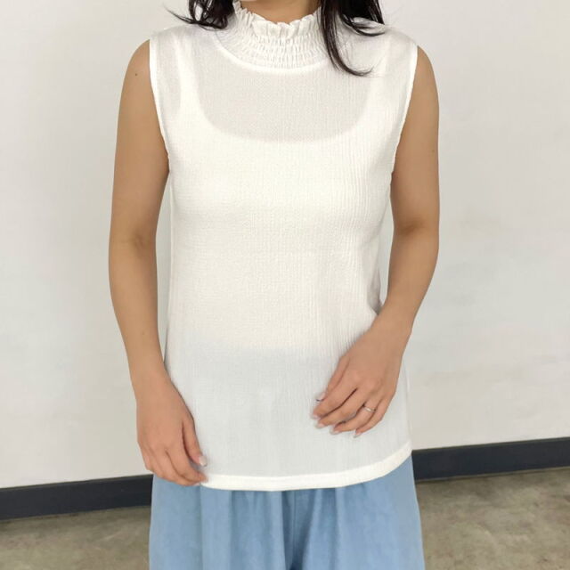 楊柳スモッキングタンクトップ