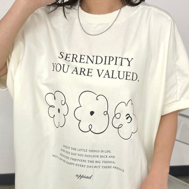 花モチーフプリントビッグプルオーバー