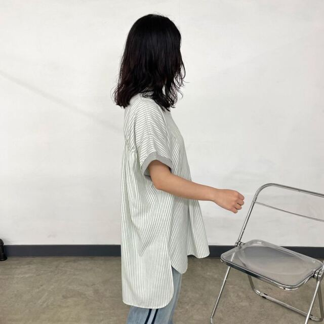 袖リブストライプカフタンチュニック