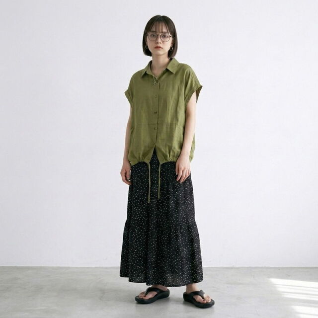 Wガーゼシャツ