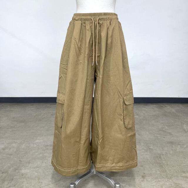 薄ツイルワイドカーゴパンツ