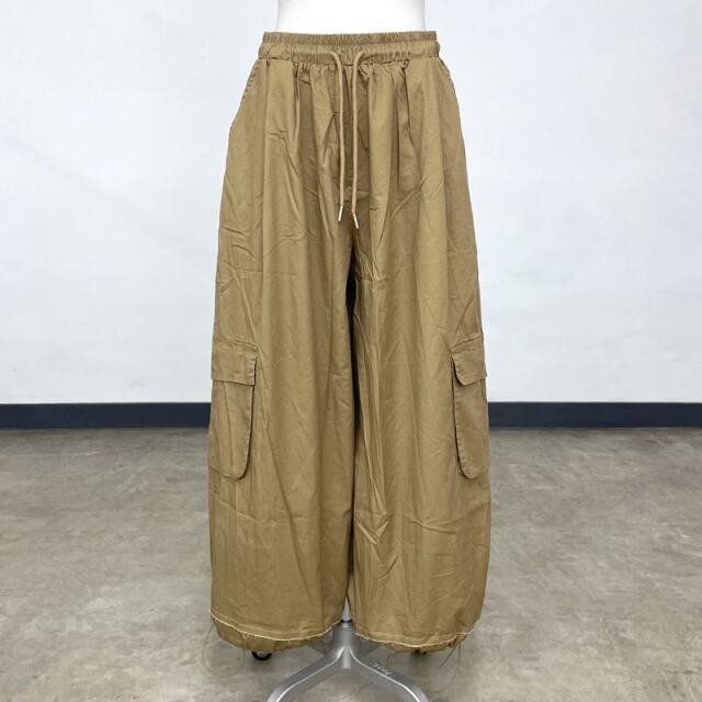 薄ツイルワイドカーゴパンツ