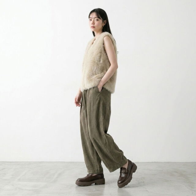 ピーチドレープイージーパンツ