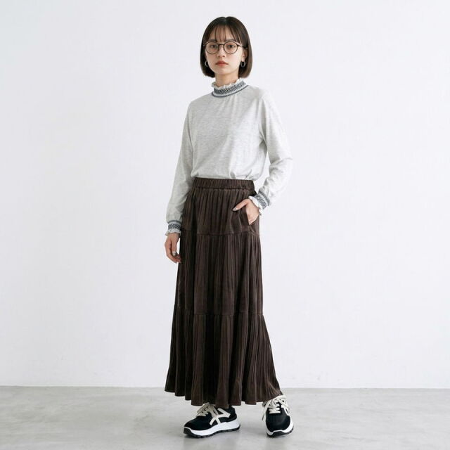 襟スモッキングロンT