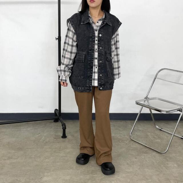 カットリブフレアパンツ