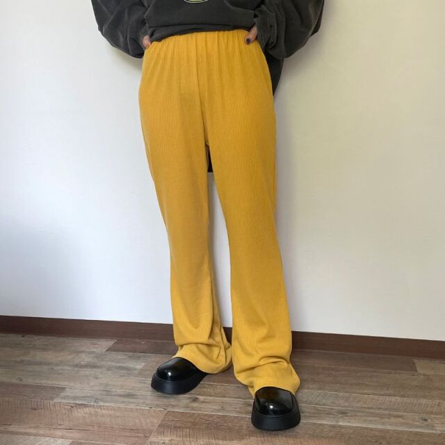 カットリブフレアパンツ