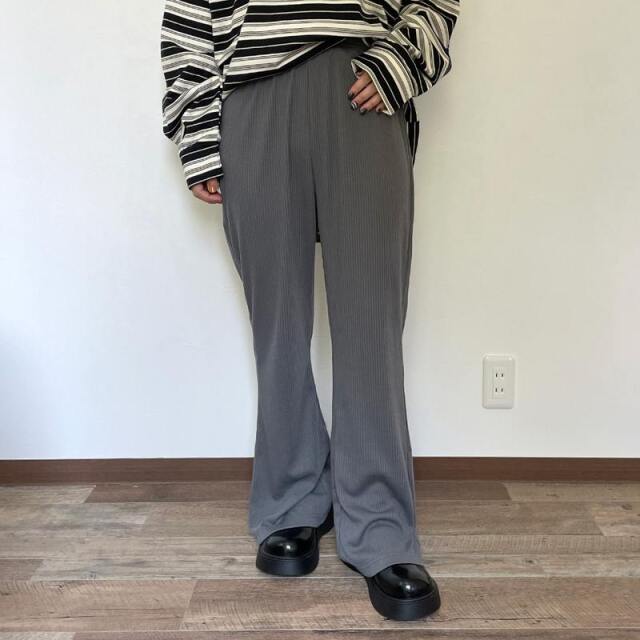 カットリブフレアパンツ
