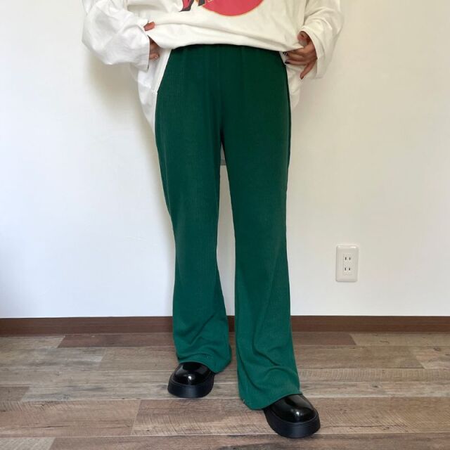 カットリブフレアパンツ
