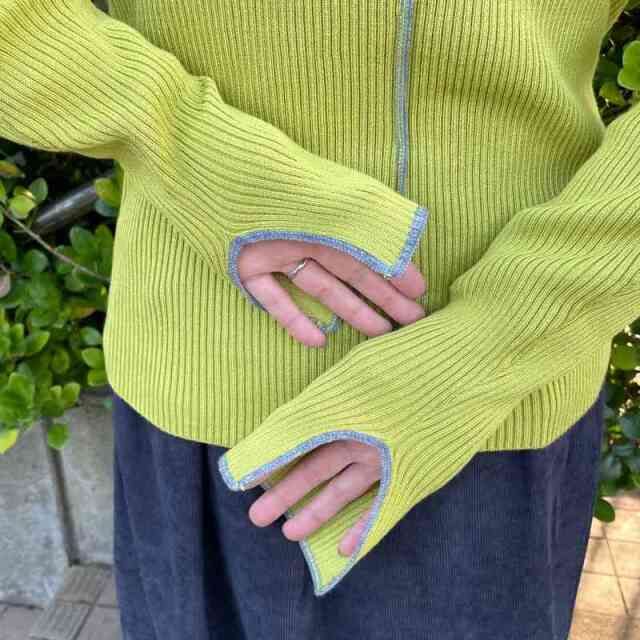 配色ニットメローロンT