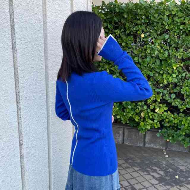 配色ニットメローロンT