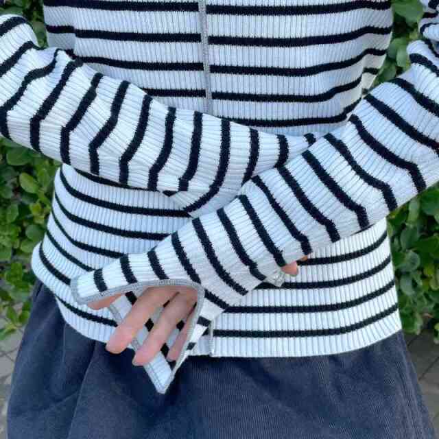 配色ニットメローロンT