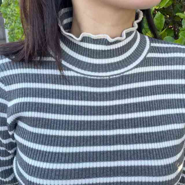 配色ニットメローロンT