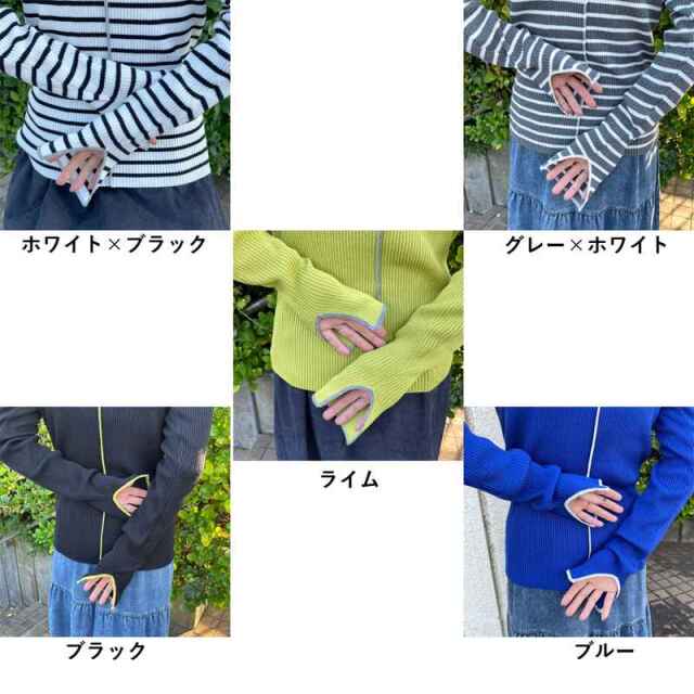 配色ニットメローロンT