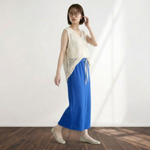 ワッフルIラインスカート