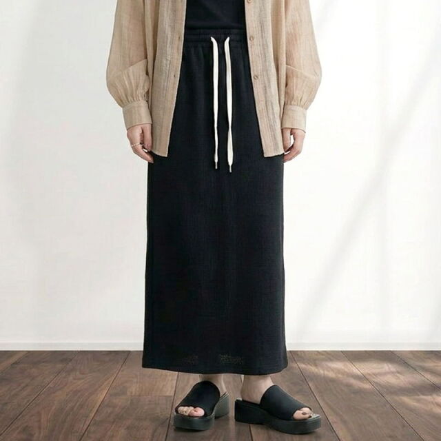 ワッフルIラインスカート