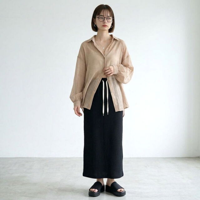 ワッフルIラインスカート