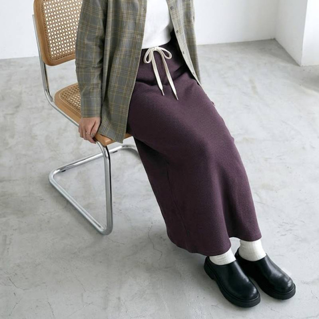 ワッフルIラインスカート