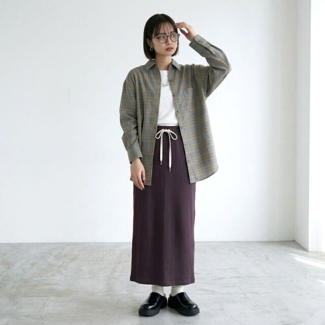 ワッフルIラインスカート