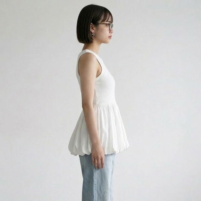 裾バルーン切替タンクトップ