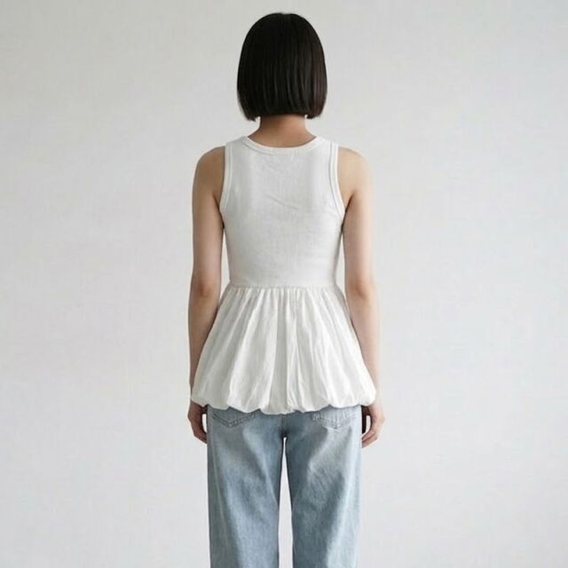 裾バルーン切替タンクトップ