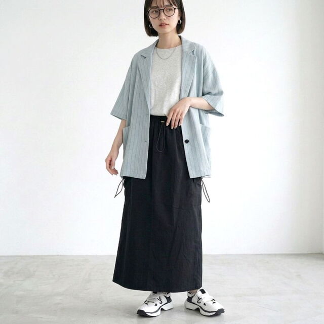 ストライプ半袖シャツジャケット