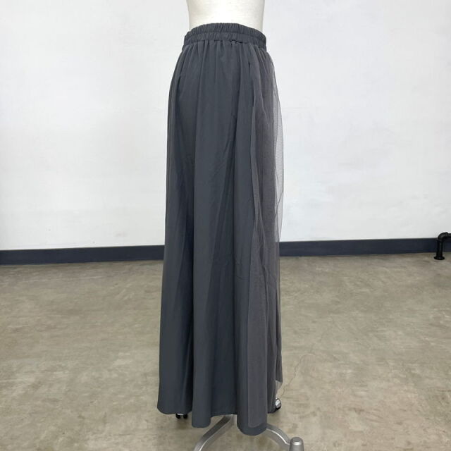 チュール切替ナイロン風スカート