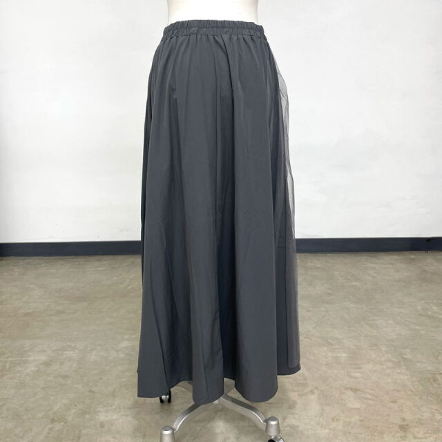 チュール切替ナイロン風スカート