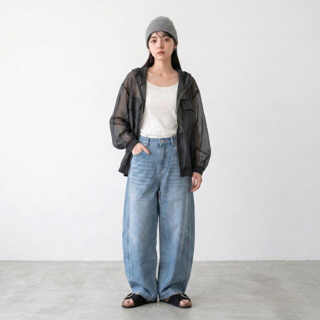 シアーフードブルゾン