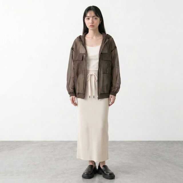 シアーフードブルゾン