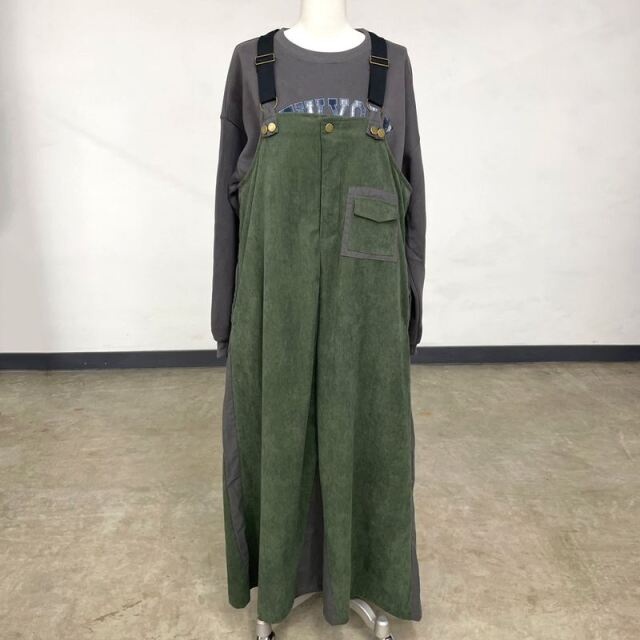 コーデュロイ配色ジャンパースカート