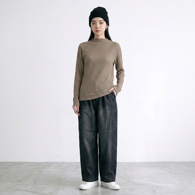 シャーリングボトルネックロンT