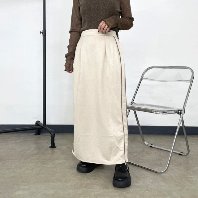 スウェードトラックIラインスカート
