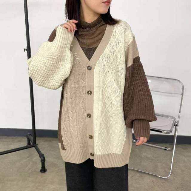 CRB 編地切替クレイジーカーディガン|TiMTiMオンラインストア