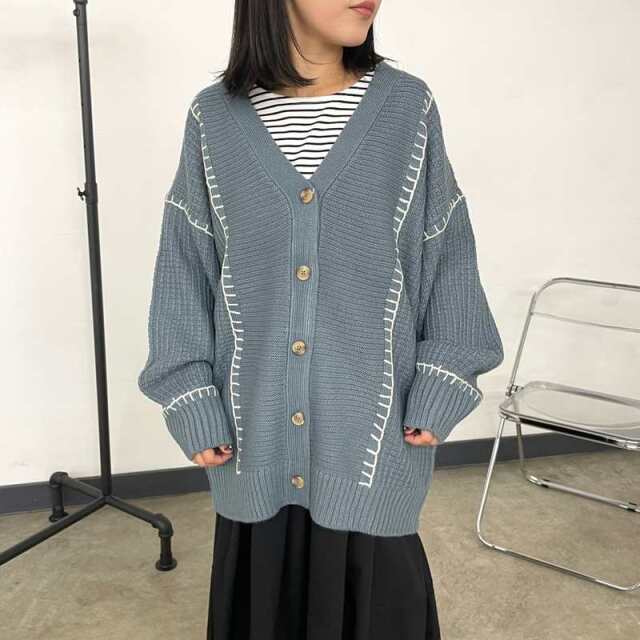 ブランケットステッチカーディガンv
