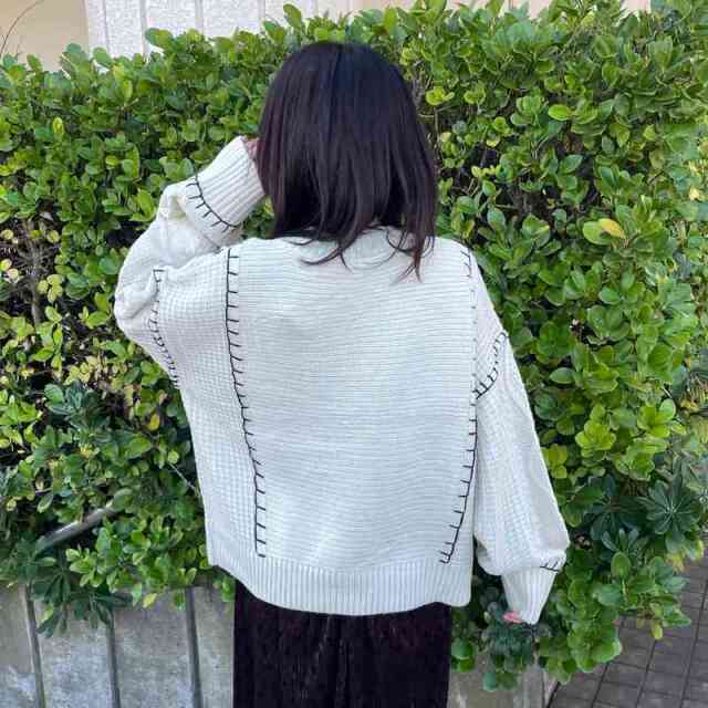 ブランケット刺繍ケーブルプルオーバー