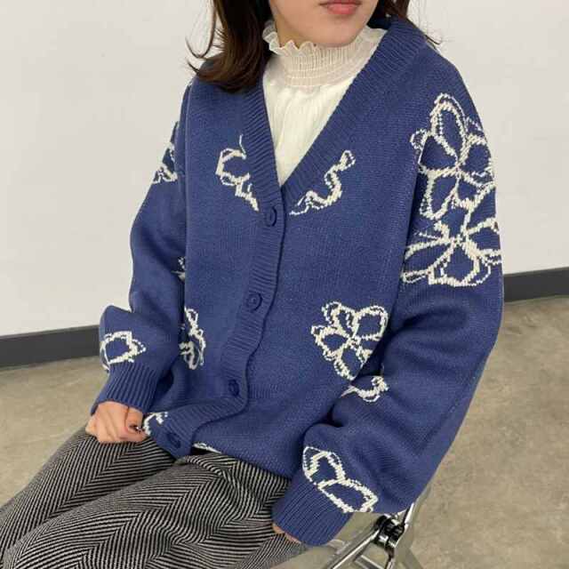 花柄カーディガン