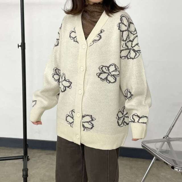 花柄カーディガン