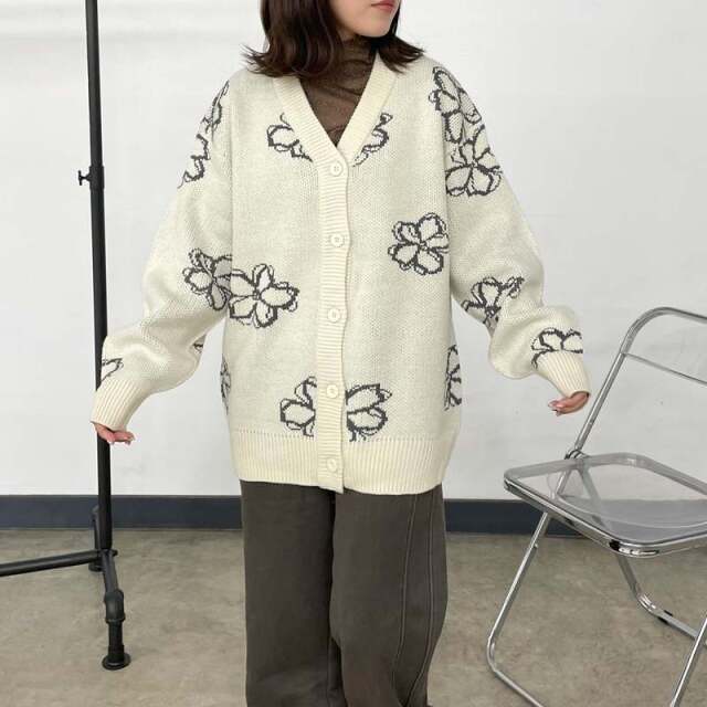 花柄カーディガン