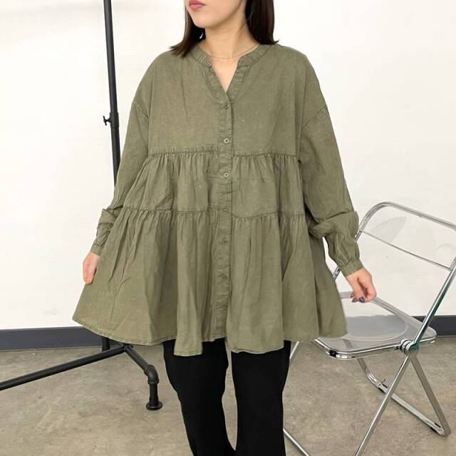 硫化染めティアードブラウス