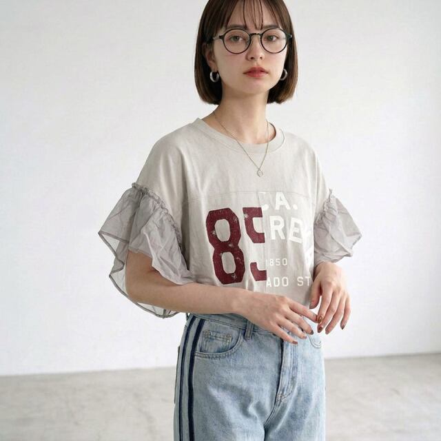 袖フリルリメイクプルオーバー