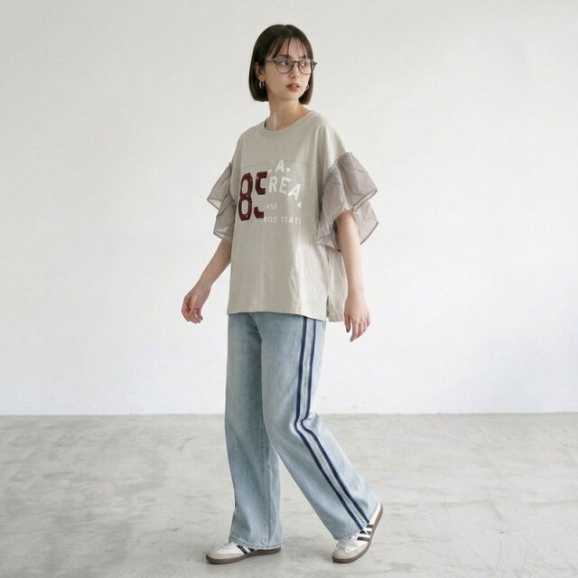 袖フリルリメイクプルオーバー