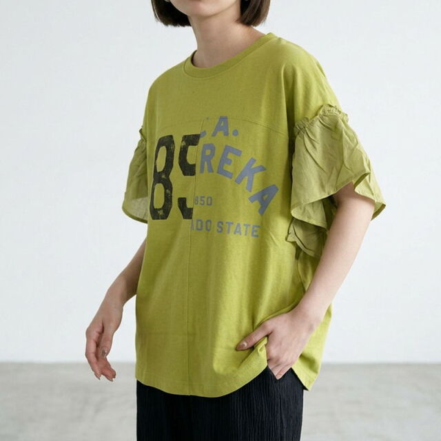 袖フリルリメイクプルオーバー