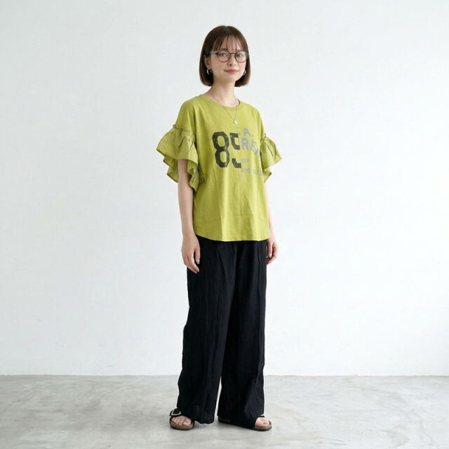 袖フリルリメイクプルオーバー