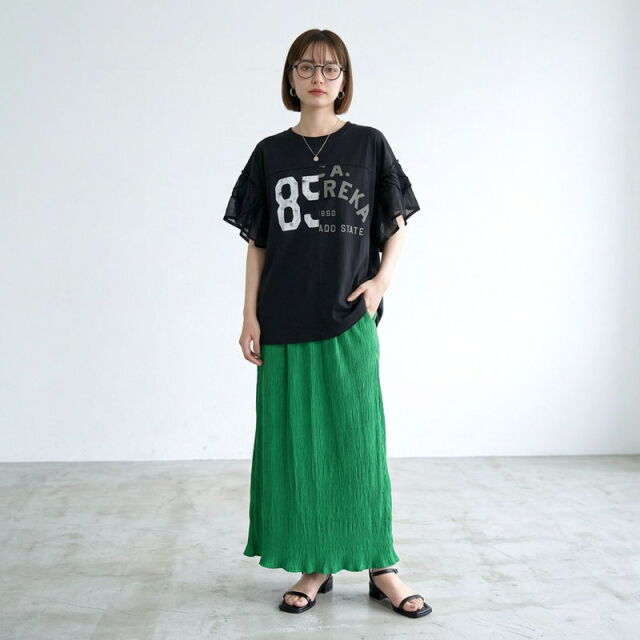 袖フリルリメイクプルオーバー