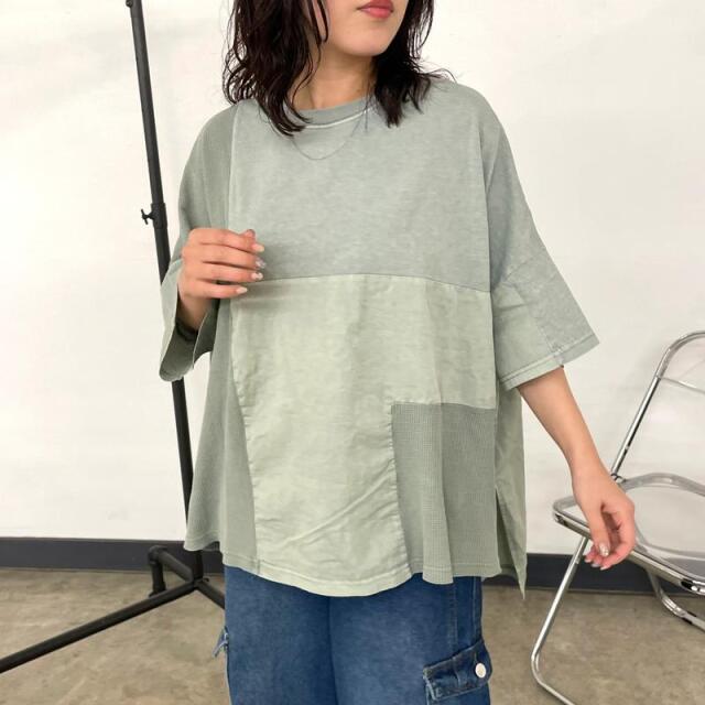ピグメントワッフル切替プルオーバー