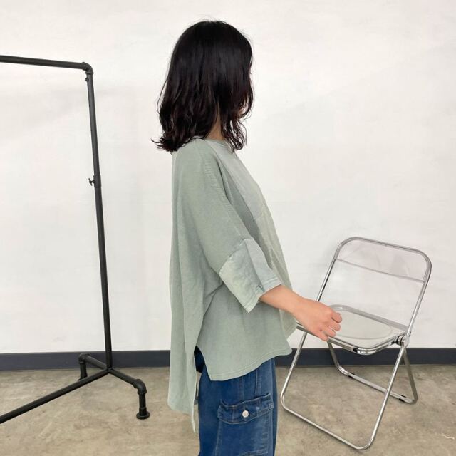 ピグメントワッフル切替プルオーバー