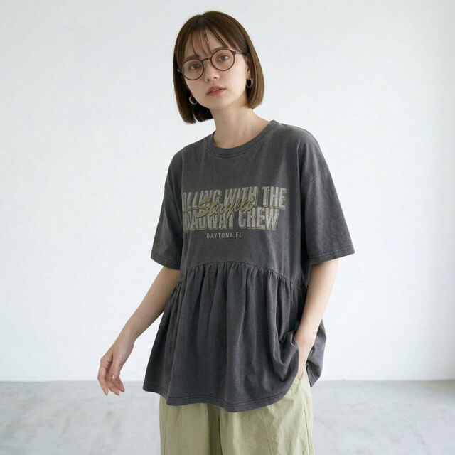 ピグメントフリルロゴプルオーバー