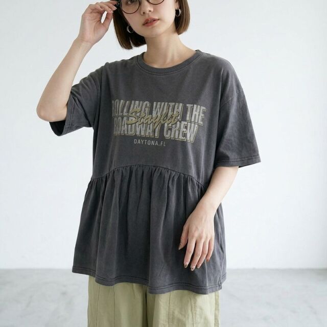 ピグメントフリルロゴプルオーバー